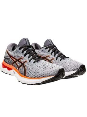 Asics Gel-Nimbus 24 Men's, Sheet Rock/Shocking Orange, US 11 Wide(2E)